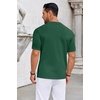 COOFANDY Knit Shirts for Men Casual Short Sleeve Button Down Shirts Summer Beach Stretch Fit Collared Shirts(Dark Green)