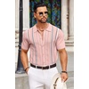 COOFANDY Knit Shirts for Men Casual Short Sleeve Button Down Shirts Summer Beach Stretch Fit Collared Shirts(Dusty Rose)