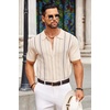 COOFANDY Knit Shirts for Men Casual Short Sleeve Button Down Shirts Summer Beach Stretch Fit Collared Shirts(Khaki)