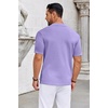 COOFANDY Knit Shirts for Men Casual Short Sleeve Button Down Shirts Summer Beach Stretch Fit Collared Shirts(Lilac)