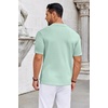 COOFANDY Knit Shirts for Men Casual Short Sleeve Button Down Shirts Summer Beach Stretch Fit Collared Shirts(Mint Green)