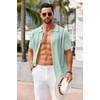 COOFANDY Knit Shirts for Men Casual Short Sleeve Button Down Shirts Summer Beach Stretch Fit Collared Shirts(Mint Green)