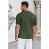 COOFANDY Knit Shirts for Men Casual Short Sleeve Button Down Shirts Summer Beach Stretch Fit Collared Shirts(Olive Green)