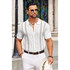 COOFANDY Knit Shirts for Men Casual Short Sleeve Button Down Shirts Summer Beach Stretch Fit Collared Shirts(White)