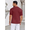 COOFANDY Knit Shirts for Men Casual Short Sleeve Button Down Shirts Summer Beach Stretch Fit Collared Shirts(Wine)