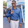 COOFANDY Long Sleeve Polo Shirts for Men Moisture Wicking Athletic Sweatshirt Knit Polos (Blue, XX-Large)