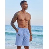 COOFANDY Men Linen Beach Shorts Casual Drawstring Summer Vacation Shorts | Elastic Waist, Lightweight Stretch Short, 9 Inch Inseam, Slim Fit, Holiday Vacation Shorts, Flat Front Short, Hawaiian Style(Sky Blue)