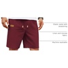 COOFANDY Men Linen Beach Shorts Casual Drawstring Summer Vacation Shorts | Elastic Waist, Lightweight Stretch Short, 9 Inch Inseam, Slim Fit, Holiday Vacation Shorts, Flat Front Short, Hawaiian Style(Wine Red)