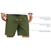 COOFANDY Men Linen Beach Shorts Casual Drawstring Summer Vacation Shorts | Elastic Waist, Lightweight Stretch Short, 9 Inch Inseam, Slim Fit, Holiday Vacation Shorts, Flat Front Short, Hawaiian Style(Army Green)