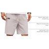 COOFANDY Men Linen Beach Shorts Casual Drawstring Summer Vacation Shorts | Elastic Waist, Lightweight Stretch Short, 9 Inch Inseam, Slim Fit, Holiday Vacation Shorts, Flat Front Short, Hawaiian Style(Light Grey)