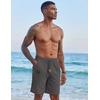 COOFANDY Men Linen Beach Shorts Casual Drawstring Summer Vacation Shorts | Elastic Waist, Lightweight Stretch Short, 9 Inch Inseam, Slim Fit, Holiday Vacation Shorts, Flat Front Short, Hawaiian Style(Dark Grey)