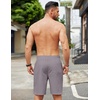 COOFANDY Men Linen Beach Shorts Casual Drawstring Summer Vacation Shorts | Elastic Waist, Lightweight Stretch Short, 9 Inch Inseam, Slim Fit, Holiday Vacation Shorts, Flat Front Short, Hawaiian Style(Medium Grey)