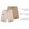 COOFANDY Men Linen Beach Shorts Casual Drawstring Summer Vacation Shorts | Elastic Waist, Lightweight Stretch Short, 9 Inch Inseam, Slim Fit, Holiday Vacation Shorts, Flat Front Short, Hawaiian Style(Z Khaki/Dark Khaki)