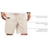 COOFANDY Men Linen Beach Shorts Casual Drawstring Summer Vacation Shorts | Elastic Waist, Lightweight Stretch Short, 9 Inch Inseam, Slim Fit, Holiday Vacation Shorts, Flat Front Short, Hawaiian Style(Khaki)
