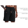 COOFANDY Men Linen Beach Shorts Casual Drawstring Summer Vacation Shorts | Elastic Waist, Lightweight Stretch Short, 9 Inch Inseam, Slim Fit, Holiday Vacation Shorts, Flat Front Short, Hawaiian Style(Z White/Black)