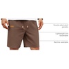 COOFANDY Men Linen Beach Shorts Casual Drawstring Summer Vacation Shorts | Elastic Waist, Lightweight Stretch Short, 9 Inch Inseam, Slim Fit, Holiday Vacation Shorts, Flat Front Short, Hawaiian Style(Brown)
