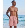 COOFANDY Men Linen Beach Shorts Casual Drawstring Summer Vacation Shorts | Elastic Waist, Lightweight Stretch Short, 9 Inch Inseam, Slim Fit, Holiday Vacation Shorts, Flat Front Short, Hawaiian Style(Flamingo)