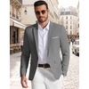 COOFANDY Mens Blazer Casual Sport Coats and Blazers Lightweight One Button Suit Jacket(Gray)
