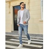 COOFANDY Mens Blazer Casual Sport Coats and Blazers Lightweight One Button Suit Jacket(Light Gray)