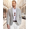 COOFANDY Mens Blazer Casual Sport Coats and Blazers Lightweight One Button Suit Jacket(Light Gray)