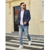 COOFANDY Mens Blazer Casual Sport Coats and Blazers Lightweight One Button Suit Jacket(Navy Blue)