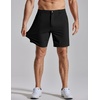 COOFANDY Mens Golf Shorts 7″ Lightweight Elastic Waistband Casual Shorts | Stretch Shorts for Men, Zipper Pockets, Quick Dry, Durable and Anti-Pilling, Summer Beach Shorts(Black)