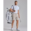 COOFANDY Mens Golf Shorts 7″ Lightweight Elastic Waistband Casual Shorts | Stretch Shorts for Men, Zipper Pockets, Quick Dry, Durable and Anti-Pilling, Summer Beach Shorts(Light Khaki)