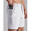 COOFANDY Mens Golf Shorts 7″ Lightweight Elastic Waistband Casual Shorts | Stretch Shorts for Men, Zipper Pockets, Quick Dry, Durable and Anti-Pilling, Summer Beach Shorts(White)