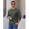 COOFANDY Mens Long Sleeve Tee Shirts Heavy Weight Cotton Crew Neck T-Shirt Regular Fit Casual Basic Tees(Army Green)
