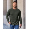 COOFANDY Mens Long Sleeve Tee Shirts Heavy Weight Cotton Crew Neck T-Shirt Regular Fit Casual Basic Tees(Army Green)