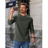 COOFANDY Mens Long Sleeve Tee Shirts Heavy Weight Cotton Crew Neck T-Shirt Regular Fit Casual Basic Tees(Army Green)