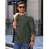 COOFANDY Mens Long Sleeve Tee Shirts Heavy Weight Cotton Crew Neck T-Shirt Regular Fit Casual Basic Tees(Army Green)