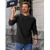 COOFANDY Mens Long Sleeve Tee Shirts Heavy Weight Cotton Crew Neck T-Shirt Regular Fit Casual Basic Tees(Black)
