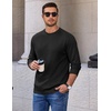 COOFANDY Mens Long Sleeve Tee Shirts Heavy Weight Cotton Crew Neck T-Shirt Regular Fit Casual Basic Tees(Black)