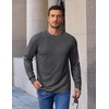 COOFANDY Mens Long Sleeve Tee Shirts Heavy Weight Cotton Crew Neck T-Shirt Regular Fit Casual Basic Tees(Dark Grey)