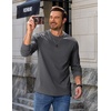 COOFANDY Mens Long Sleeve Tee Shirts Heavy Weight Cotton Crew Neck T-Shirt Regular Fit Casual Basic Tees(Dark Grey)