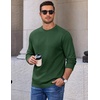 COOFANDY Mens Long Sleeve Tee Shirts Heavy Weight Cotton Crew Neck T-Shirt Regular Fit Casual Basic Tees(Green)