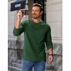COOFANDY Mens Long Sleeve Tee Shirts Heavy Weight Cotton Crew Neck T-Shirt Regular Fit Casual Basic Tees(Green)