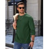 COOFANDY Mens Long Sleeve Tee Shirts Heavy Weight Cotton Crew Neck T-Shirt Regular Fit Casual Basic Tees(Green)