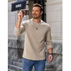 COOFANDY Mens Long Sleeve Tee Shirts Heavy Weight Cotton Crew Neck T-Shirt Regular Fit Casual Basic Tees(Khaki)