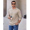 COOFANDY Mens Long Sleeve Tee Shirts Heavy Weight Cotton Crew Neck T-Shirt Regular Fit Casual Basic Tees(Khaki)