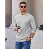 COOFANDY Mens Long Sleeve Tee Shirts Heavy Weight Cotton Crew Neck T-Shirt Regular Fit Casual Basic Tees(Light Grey)