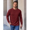 COOFANDY Mens Long Sleeve Tee Shirts Heavy Weight Cotton Crew Neck T-Shirt Regular Fit Casual Basic Tees(Wine Red)