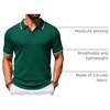 COOFANDY Mens Polo Shirts Short Sleeve Casual Knit Polo Shirt Golf T Shirt | Vintage V-Neck Polo,Retro Contrast Collar,Soft Breathable Knit,Stretch Ribbed Hem,Old Money Style,Vacation Outfits,Casual,70S(Green)