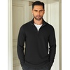 COOFANDY Mens Quarter Zip Up Pullover Lightweight Mock Neck Sweatshirt | Half Zip,Lightweight,Mock Neck,Casual,Soft fabric,Simple and Classic(01-black)