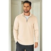COOFANDY Mens Quarter Zip Up Pullover Lightweight Mock Neck Sweatshirt | Half Zip,Lightweight,Mock Neck,Casual,Soft fabric,Simple and Classic(Beige)