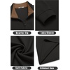 COOFANDY Mens Quarter Zip Up Pullover Lightweight Mock Neck Sweatshirt | Half Zip,Lightweight,Mock Neck,Casual,Soft fabric,Simple and Classic(Black&brown Collar)