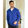 COOFANDY Mens Quarter Zip Up Pullover Lightweight Mock Neck Sweatshirt | Half Zip,Lightweight,Mock Neck,Casual,Soft fabric,Simple and Classic(Blue)