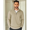 COOFANDY Mens Quarter Zip Up Pullover Lightweight Mock Neck Sweatshirt | Half Zip,Lightweight,Mock Neck,Casual,Soft fabric,Simple and Classic(Camel)