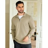 COOFANDY Mens Quarter Zip Up Pullover Lightweight Mock Neck Sweatshirt | Half Zip,Lightweight,Mock Neck,Casual,Soft fabric,Simple and Classic(Camel)